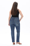 HIGH RISE CROP STRAIGHT DENIM JEANS OSTM5001EC-P