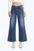 HIGH RISE WIDE LEG FLARE JEANS WITH MONKEY WASH OSF1135 SWEET BLUE