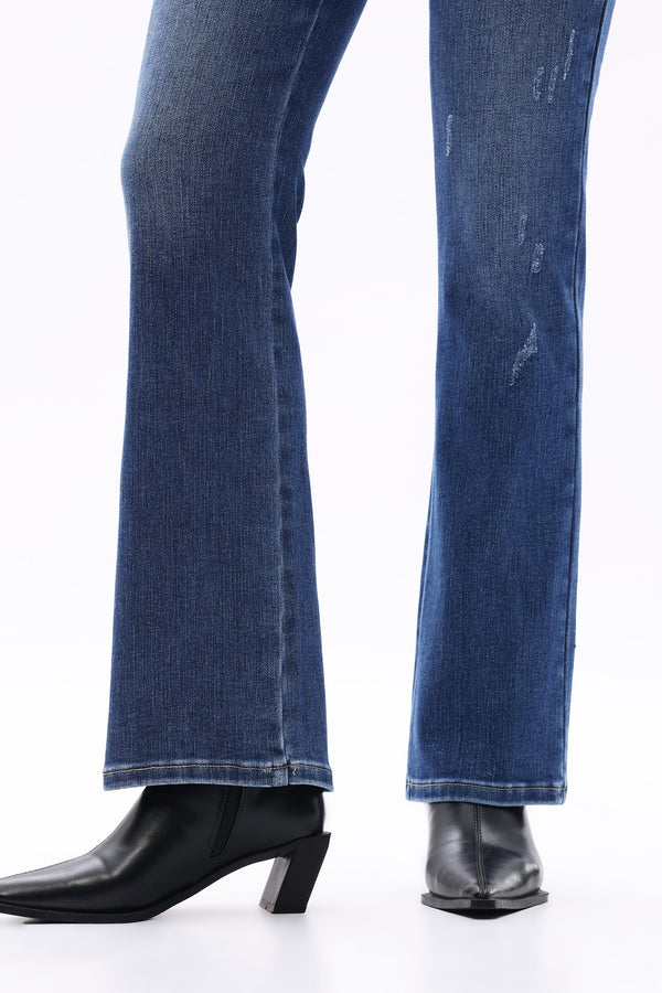 HIGH RISE SLIM FLARE DENIM JEANS OSF1139