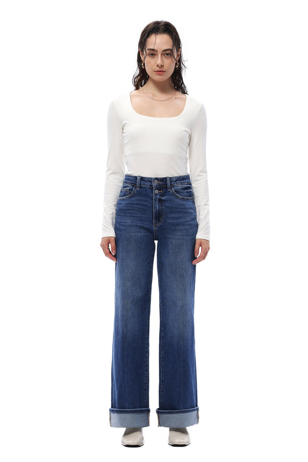 Refined High Rise Wide Leg Jeans