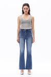 HIGH RISE BOOTCUT JEANS BUTTUM FLY WITH PATCH POCKET DENIM OSF1140