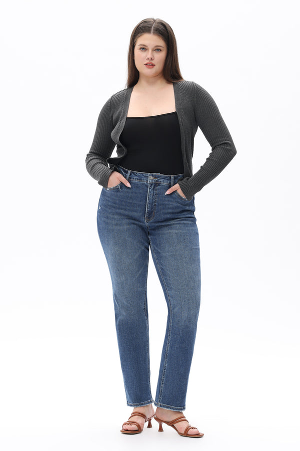 Heritage Mid Rise Straight Jeans