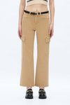 HIGH RISE WIDE LEG CARGO JEANS WITH PATCH POCKET OSWM8007