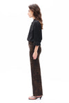 HIGH RISE RELAXED STRAIGHT LEOPARD PRINT PANTS OST5028 COFFEE
