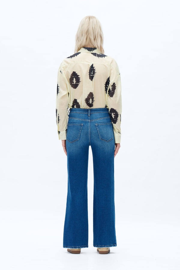 HIGH RISE STRAIGHT JEANS FRONT PATCH POCKETS OST5023