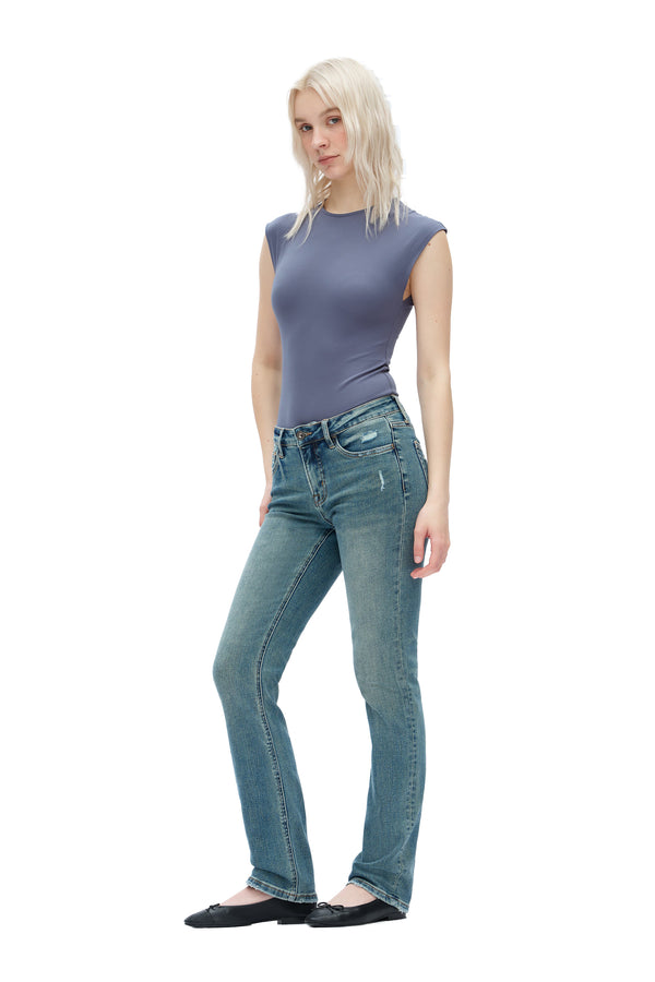 Heritage Mid Rise Straight Jeans