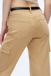 HIGH RISE WIDE LEG CARGO JEANS WITH PATCH POCKET OSWM8007