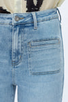 HIGH RISE STRAIGHT JEANS FRONT PATCH POCKETS OST5023
