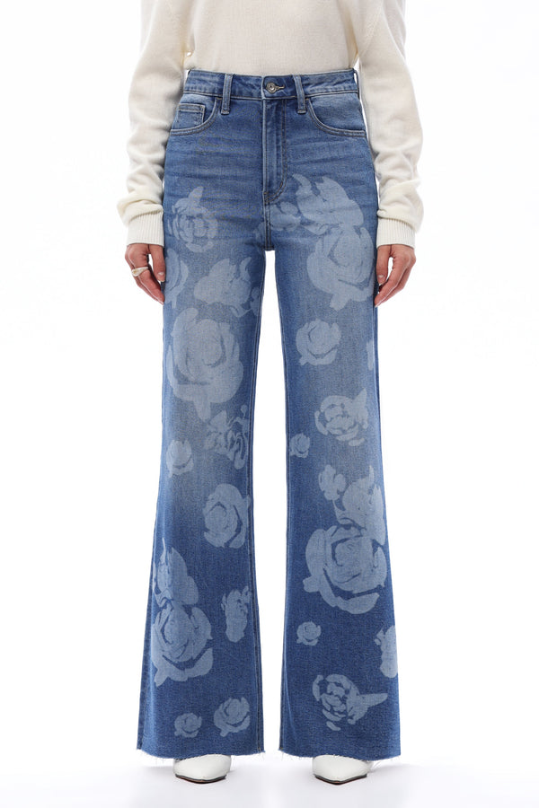 Bohemian Super High Rise Wide Leg Jeans