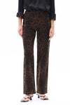 HIGH RISE RELAXED STRAIGHT LEOPARD PRINT PANTS OST5028 COFFEE