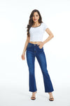 HIGH WAIST FLARE BOOTCUT DENIM JEANS OSF1094 DARK BLUE