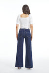 HIGH WAIST WIDE LEG JEANS OSW032-N DARK BLUE