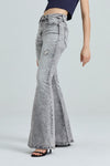 HIGH RISE HIGH-STRETCH FLARE DENIM JEANS OSF1133 GRAY