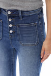 HIGH RISE BOOTCUT JEANS BUTTUM FLY WITH PATCH POCKET DENIM OSF1140