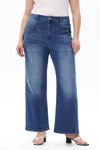 HIGH RISE STRAIGHT JEANS FRONT PATCH POCKETS PLUS SIZE OST5023-P