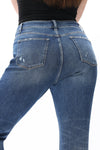 HIGH RISE CROP STRAIGHT DENIM JEANS OSTM5001EC-P