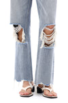 HIGH RISE CROP STRAIGHT LEG DENIM JEANS OSTM5029EC