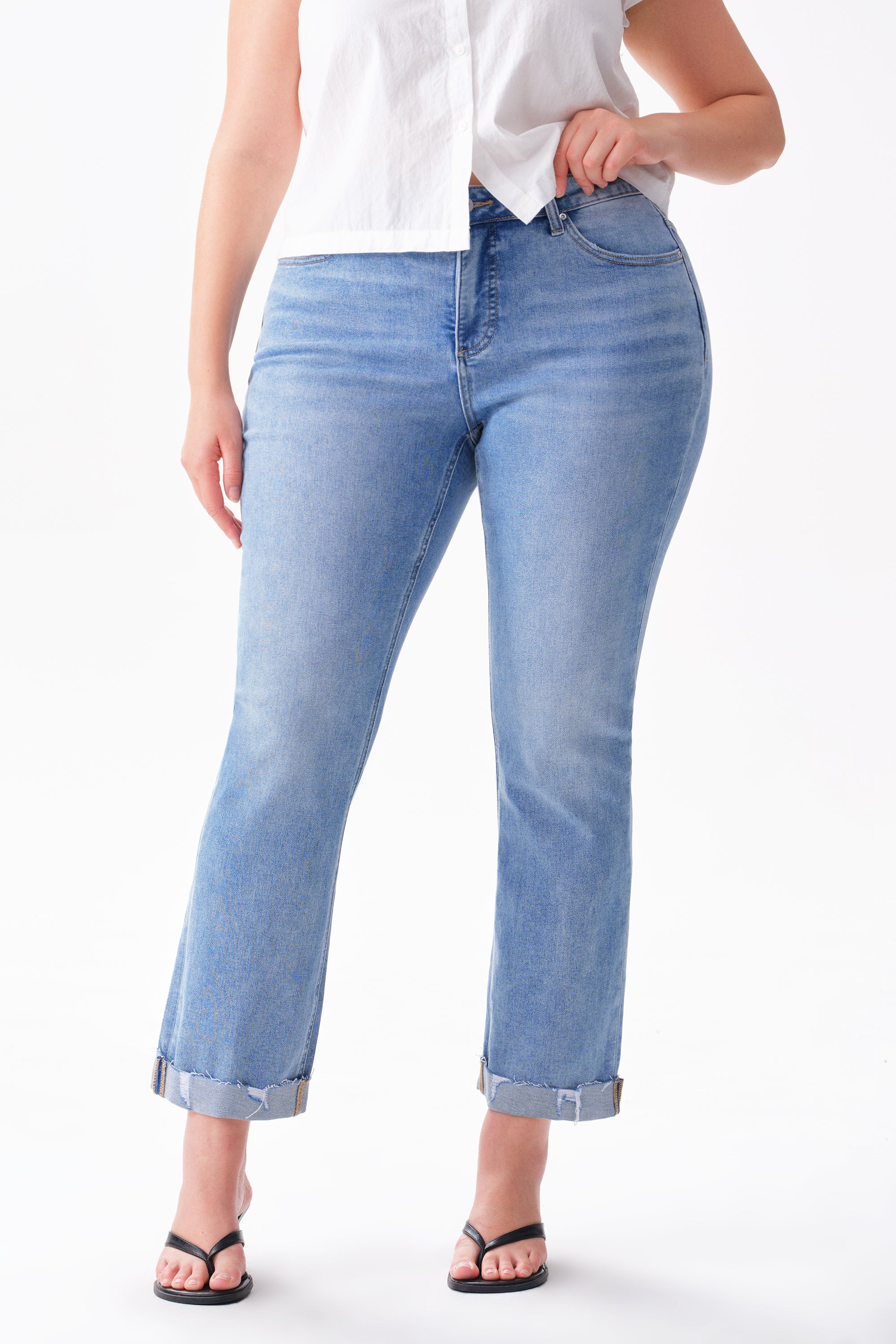 ONESO Effortless Mid Rise Straight Jeans