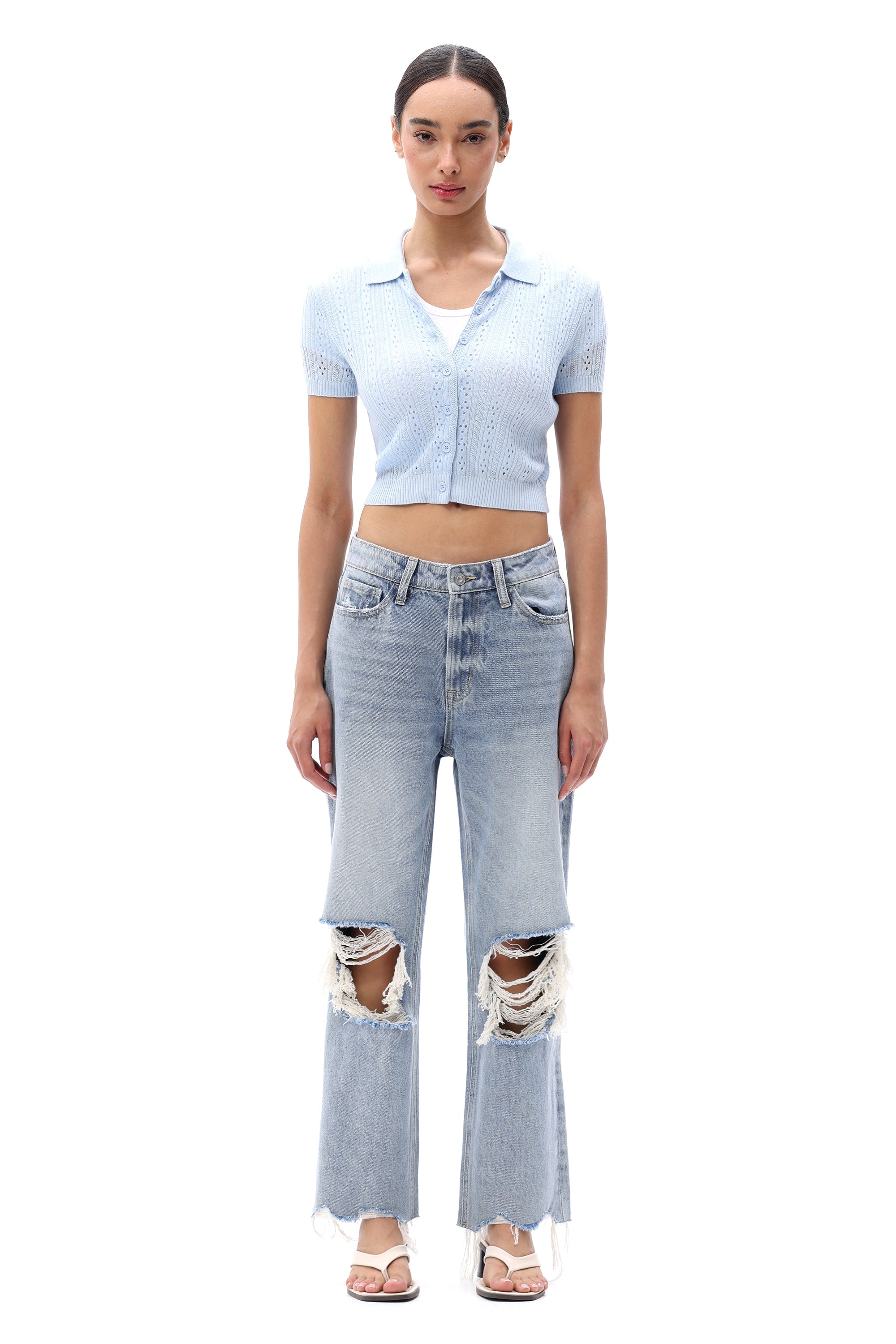 Edgy 90s High Rise Straight Jeans