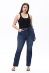 HIGH RISE CROP STRAIGHT DENIM JEANS OSTM5001EC-P