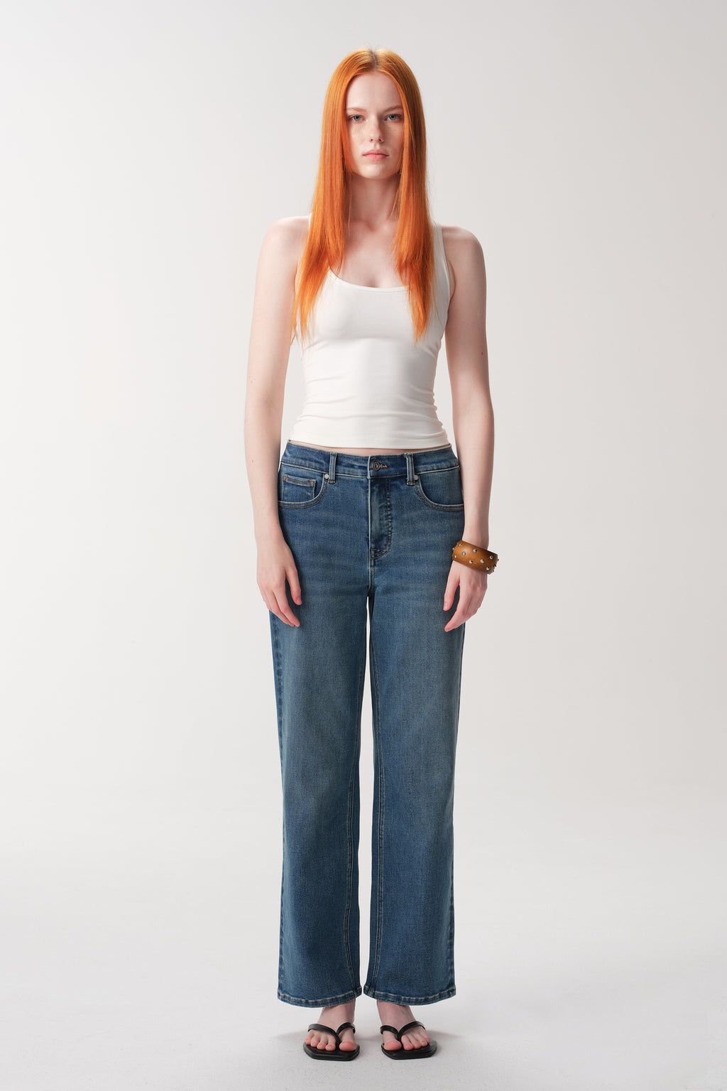 ONESO High Rise Whiskered Kick Flare Jeans