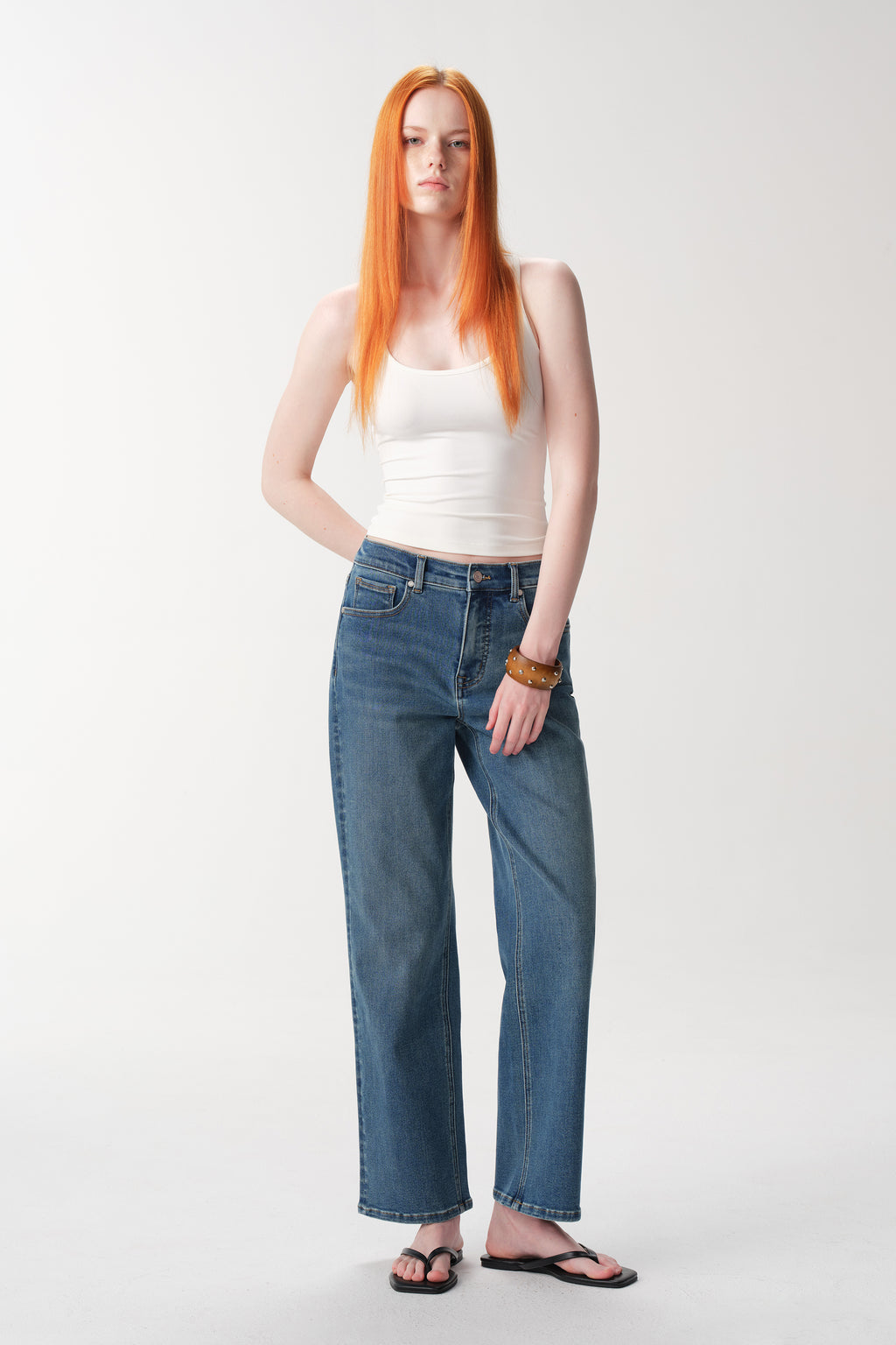 ONESO High Rise Whiskered Kick Flare Jeans