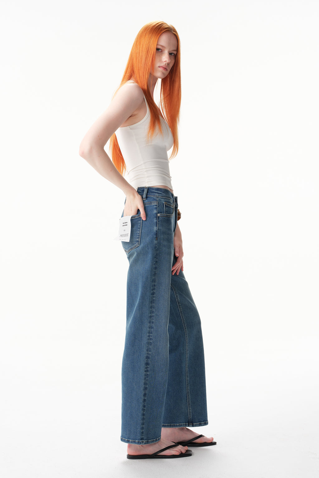 ONESO High Rise Whiskered Kick Flare Jeans