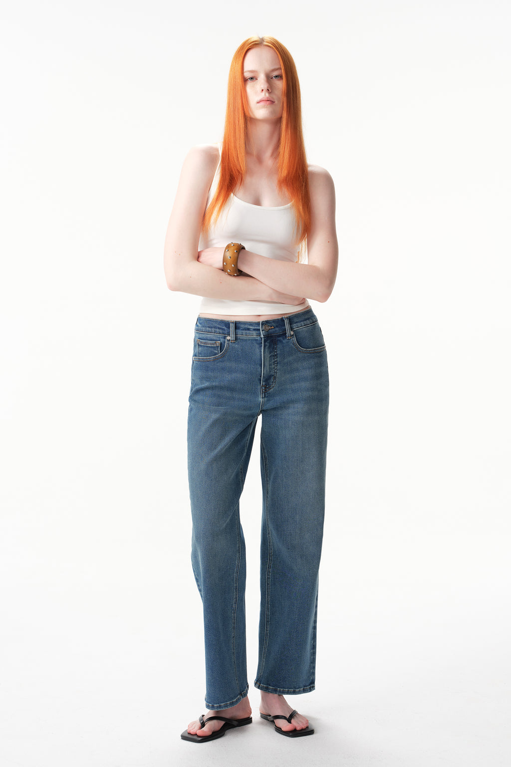ONESO High Rise Whiskered Kick Flare Jeans