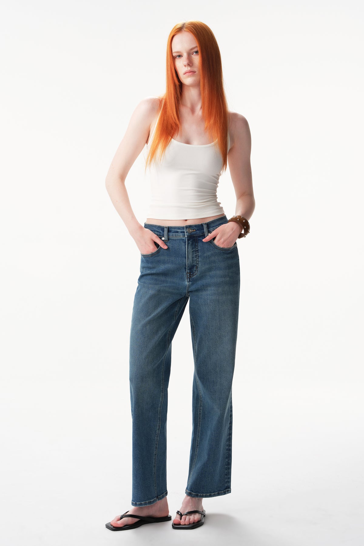 ONESO High Rise Whiskered Kick Flare Jeans