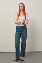 ONESO High Rise Whiskered Kick Flare Jeans