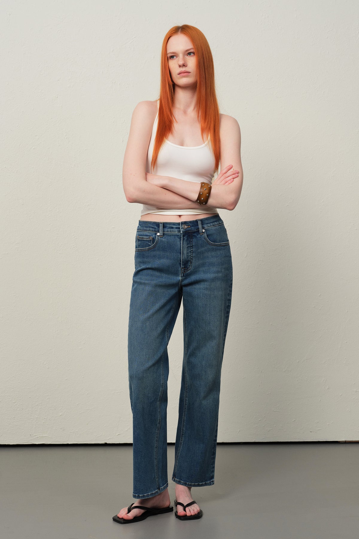 ONESO High Rise Whiskered Kick Flare Jeans