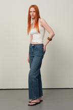 ONESO High Rise Whiskered Kick Flare Jeans