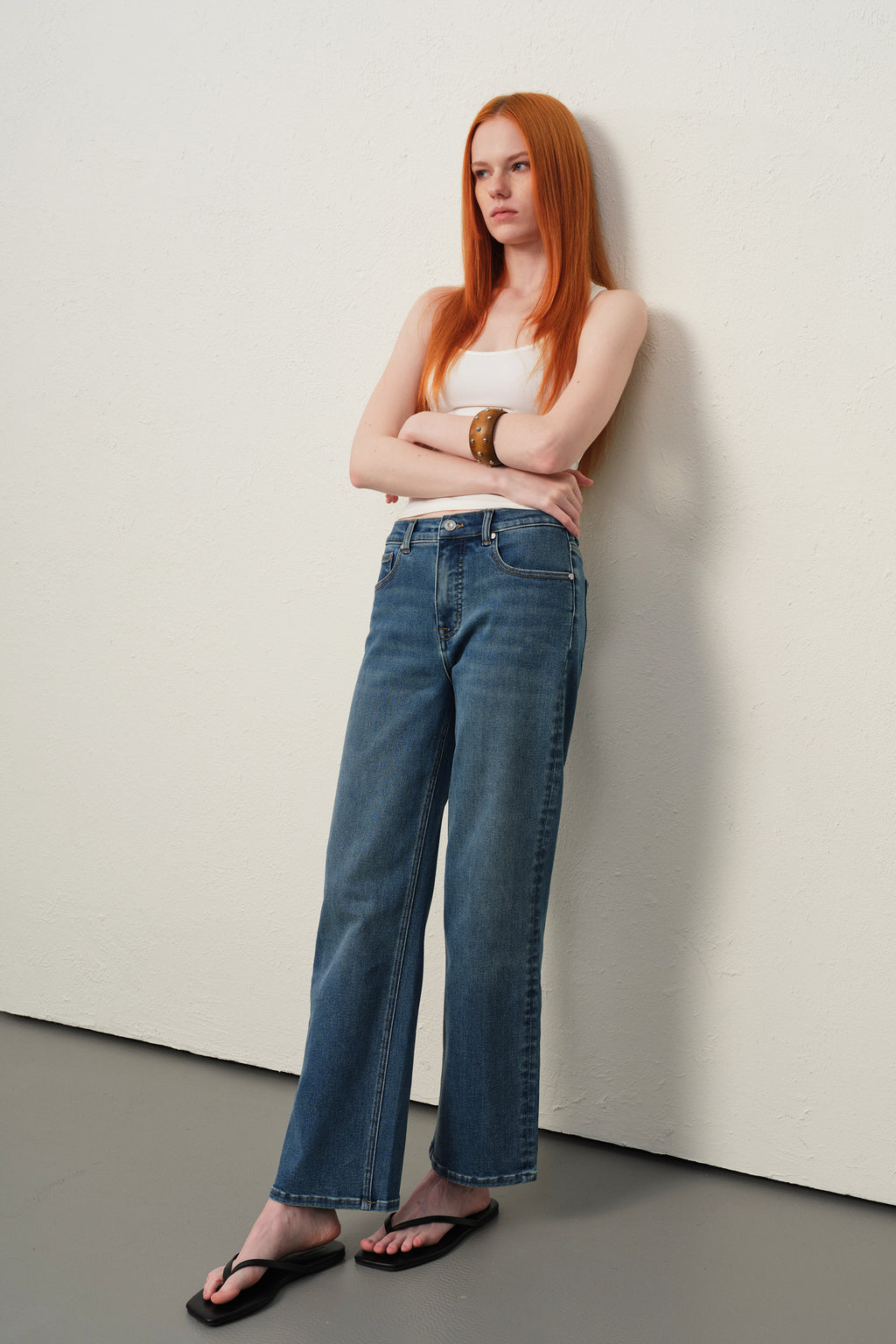 ONESO High Rise Whiskered Kick Flare Jeans