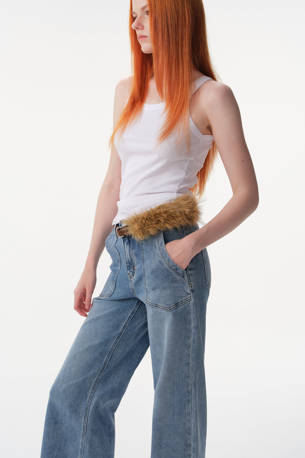ONESO Modern High Rise Wide Leg Ankle Jeans