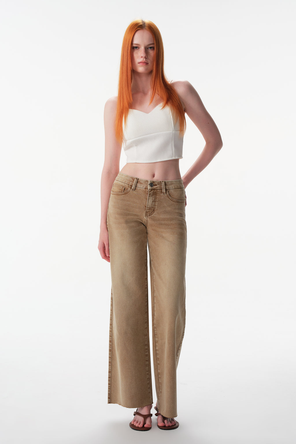 ONESO Effortless Mid Rise Wide Leg Jeans