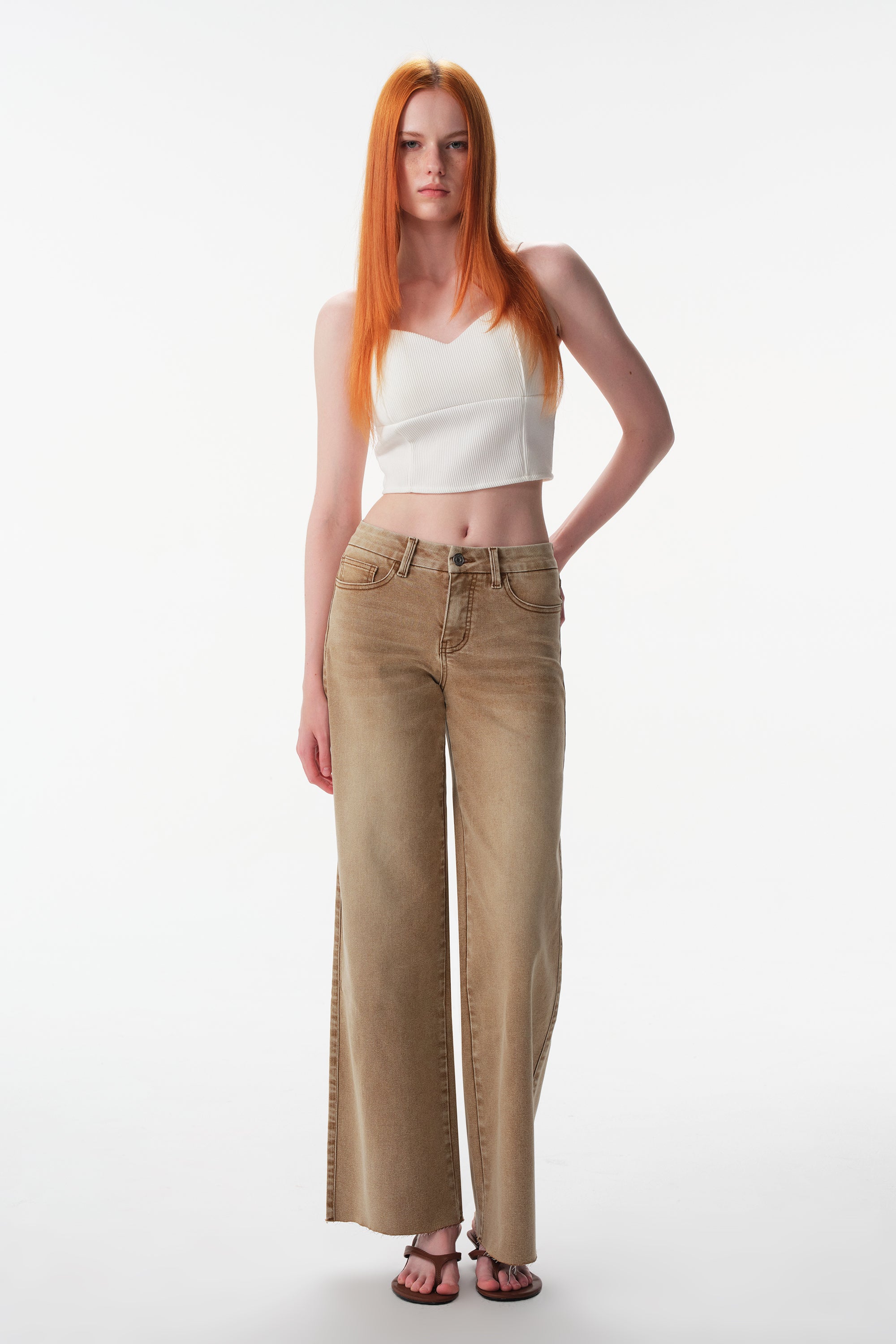 ONESO Effortless Mid Rise Wide Leg Jeans