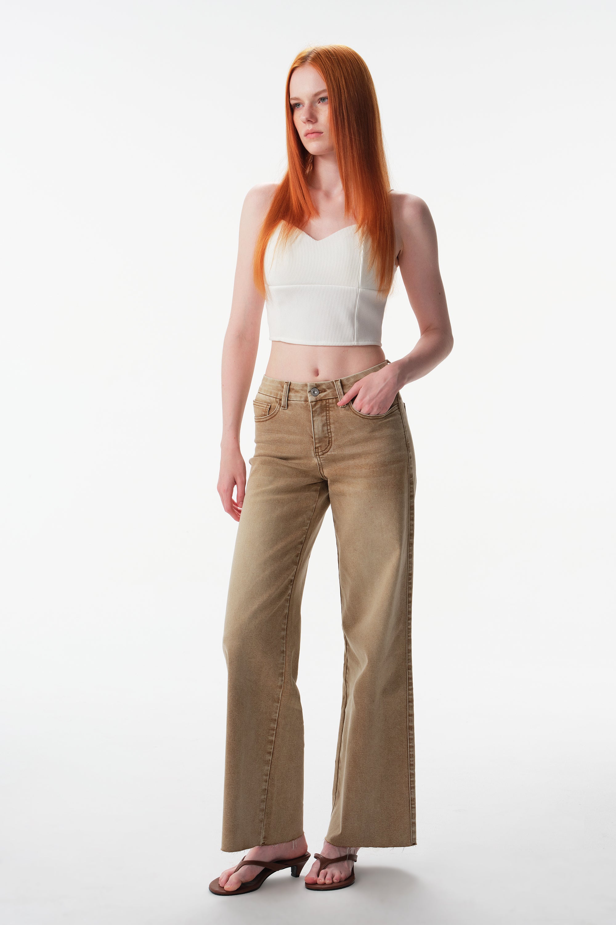 ONESO Effortless Mid Rise Wide Leg Jeans