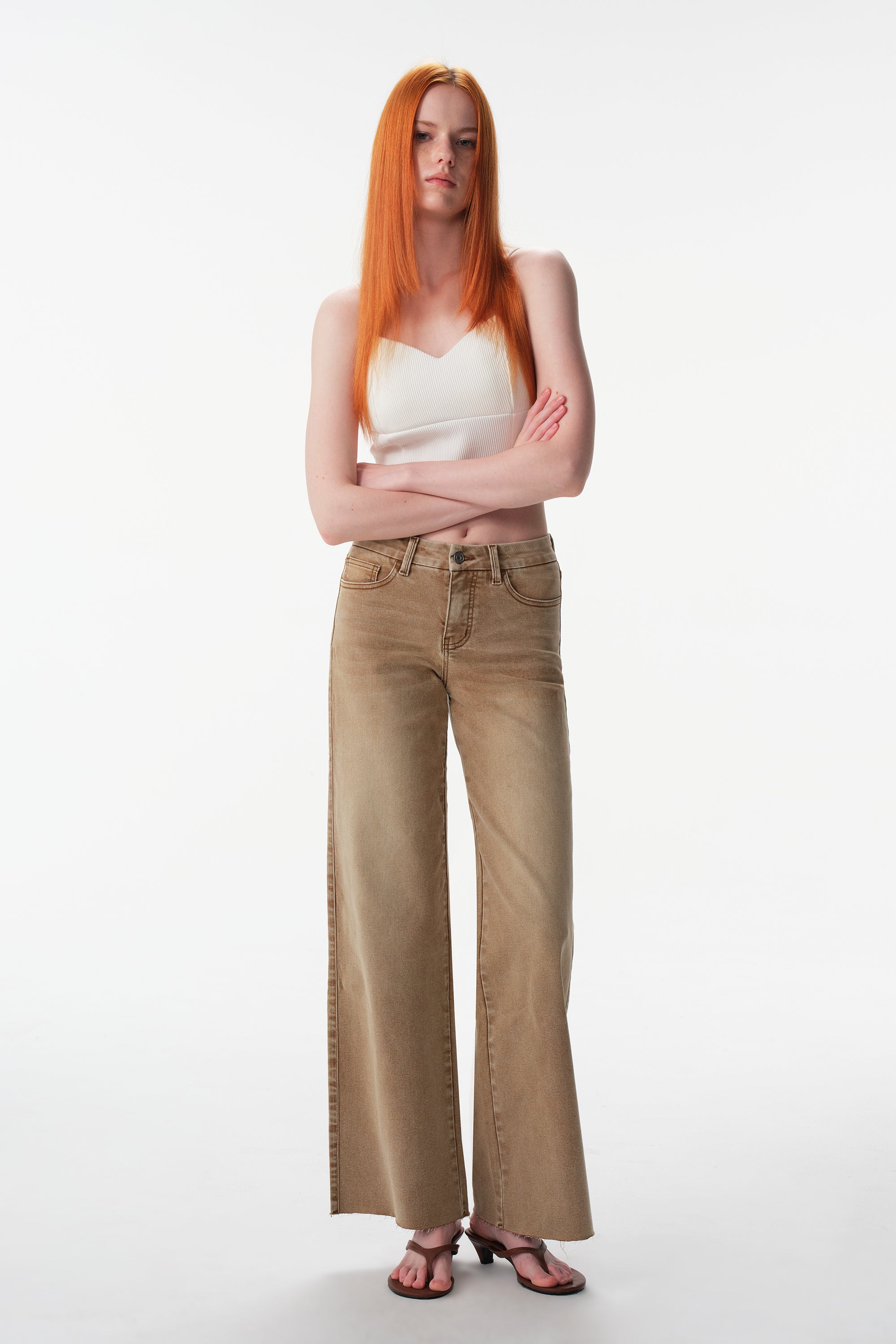 ONESO Effortless Mid Rise Wide Leg Jeans
