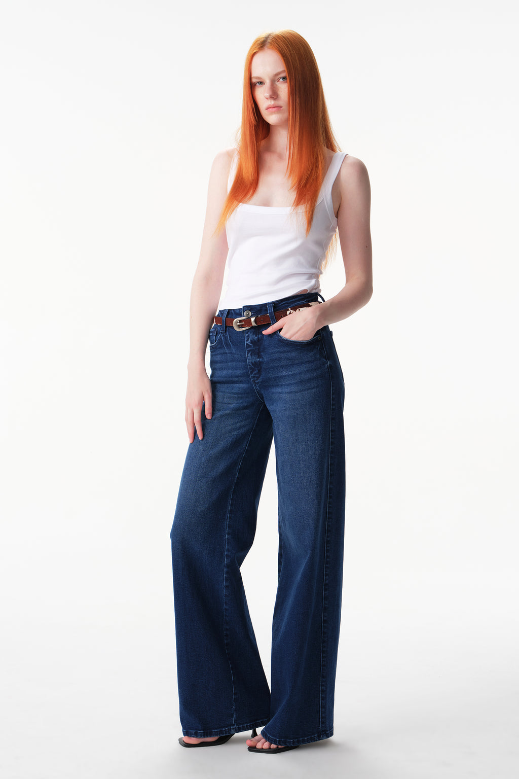 ONESO High Rise Super Wide Leg Tall Jeans