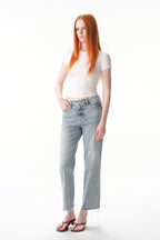 ONESO Mid Rise Straight Ankle Jeans