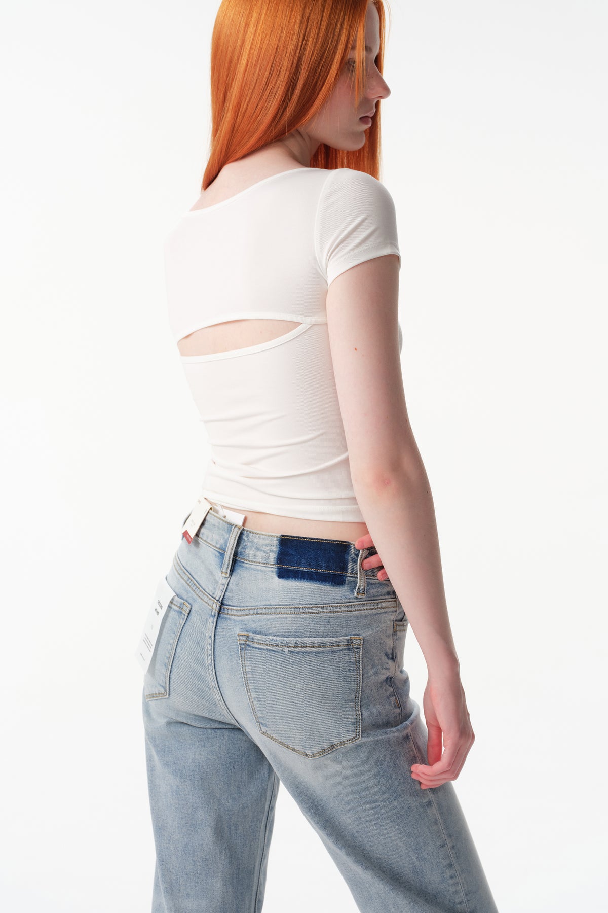 ONESO Mid Rise Straight Ankle Jeans
