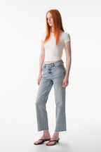 ONESO Mid Rise Straight Ankle Jeans