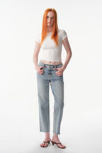 ONESO Mid Rise Straight Ankle Jeans
