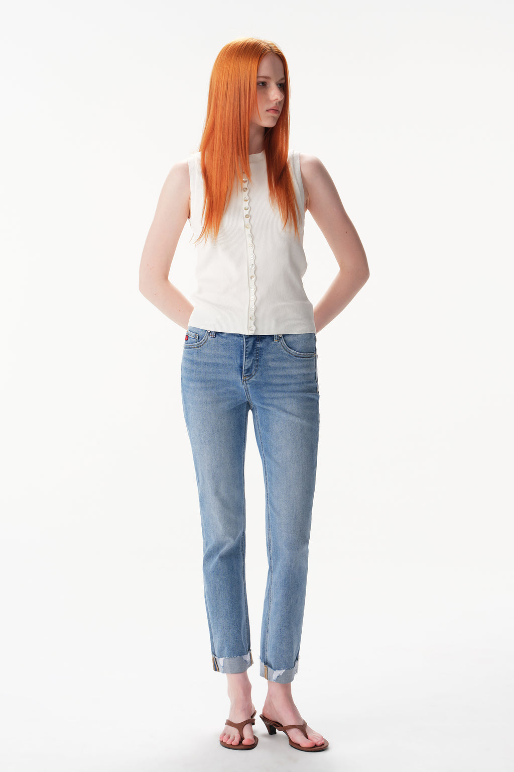 ONESO Effortless Mid Rise Straight Jeans