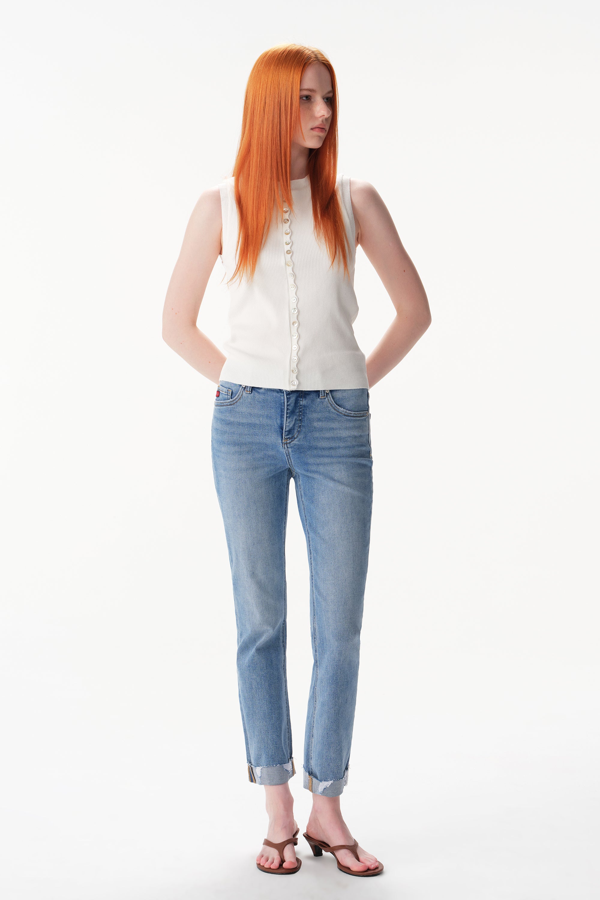 ONESO Effortless Mid Rise Straight Jeans
