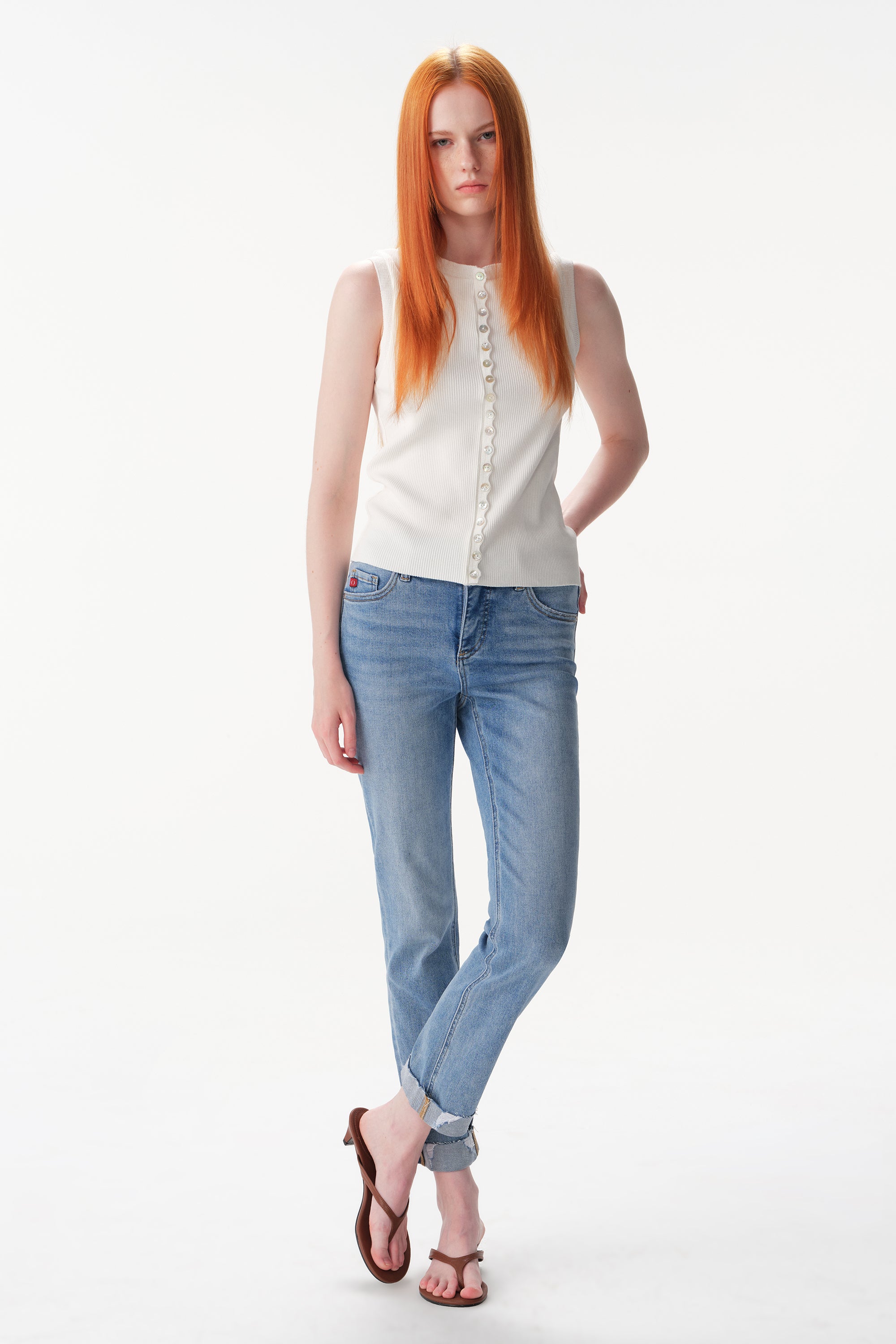 ONESO Effortless Mid Rise Straight Jeans