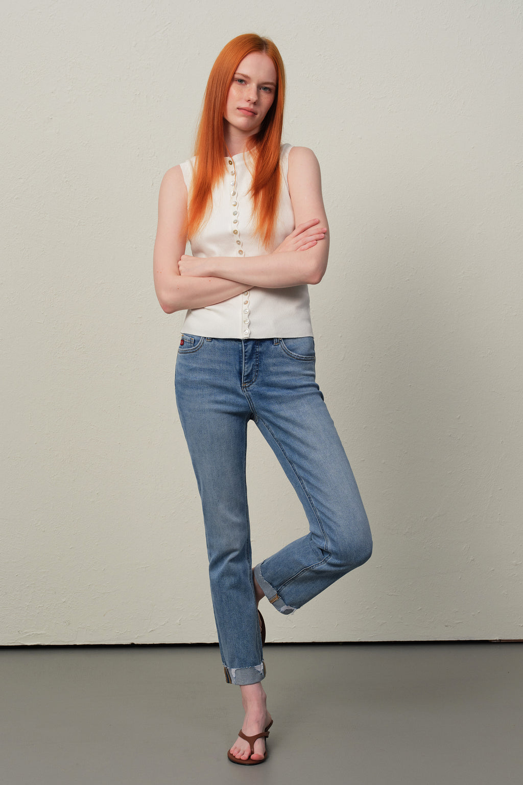ONESO Effortless Mid Rise Straight Jeans