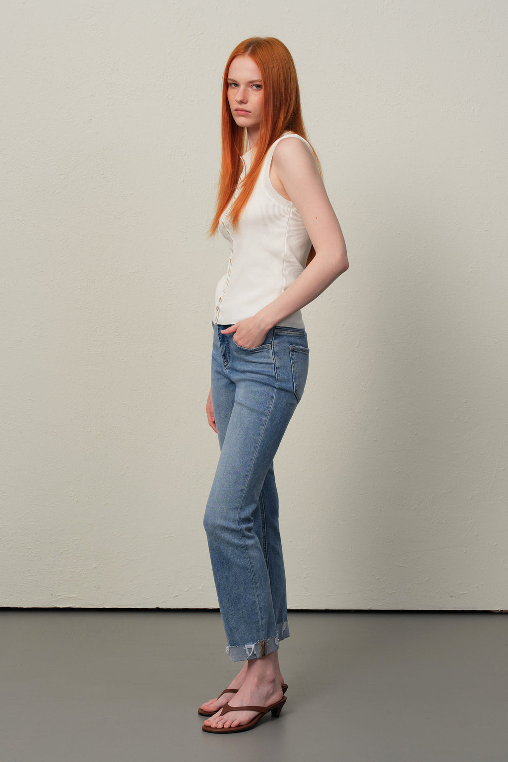 ONESO Effortless Mid Rise Straight Jeans