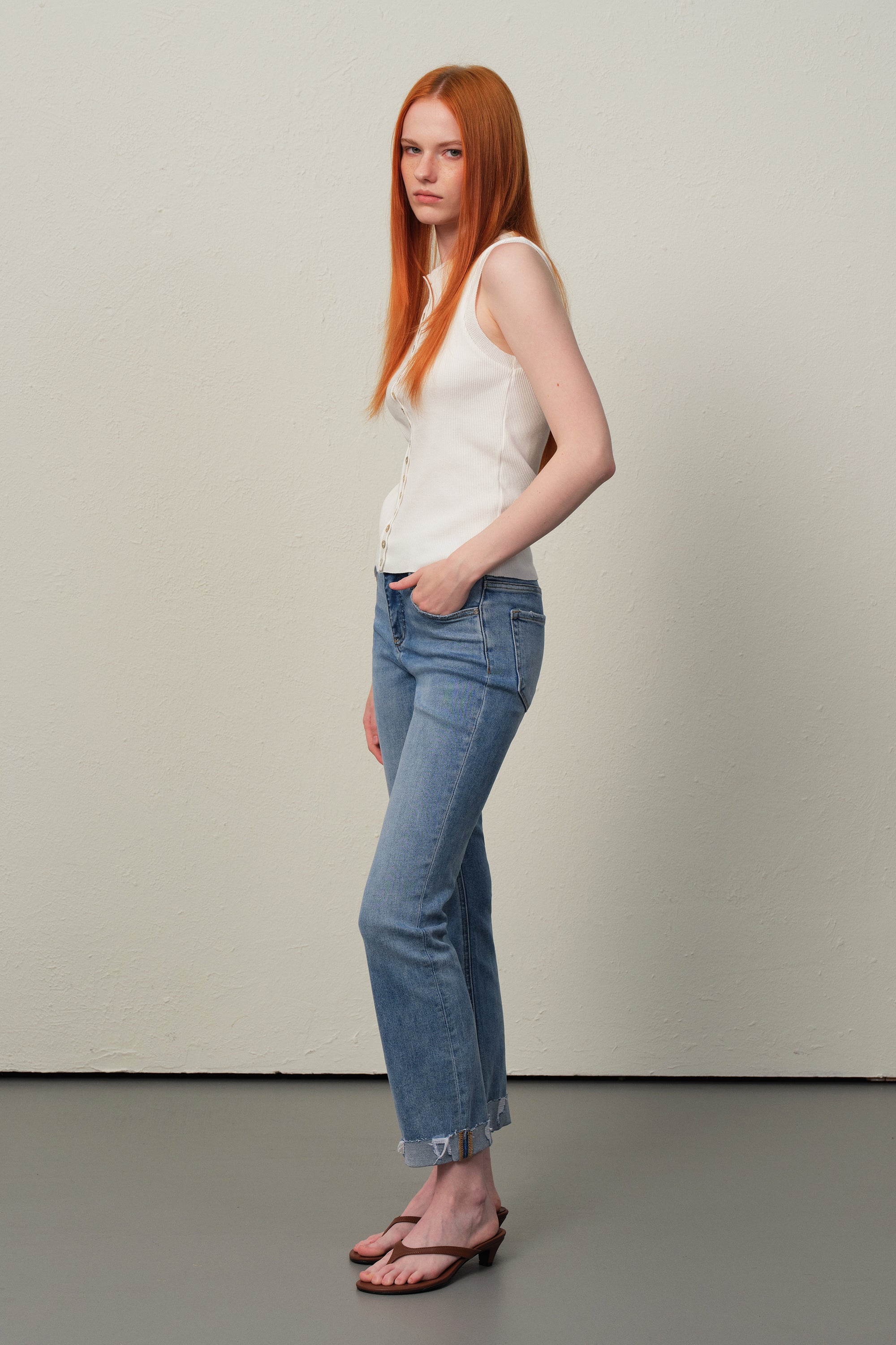 ONESO Effortless Mid Rise Straight Jeans