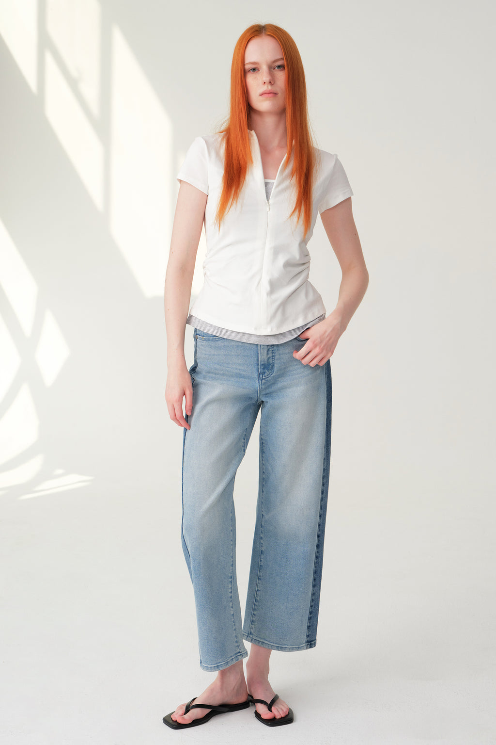 ONESO Edgy High Rise Barrel Jeans